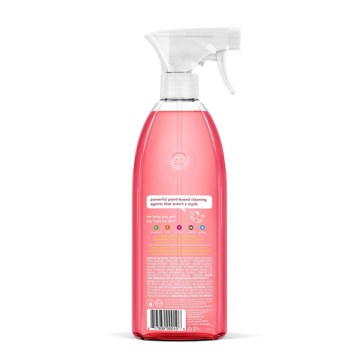 Method All-Purpose Cleaner Spray, Plant-Based and Biodegradable Formula Perfect for Most Counters, Tiles, Stone, and More, Pink Grapefruit Scent, 828 ml Spray Bottles, 8 Pack, Packaging May Vary 🍁 All In One Marketplace Canada