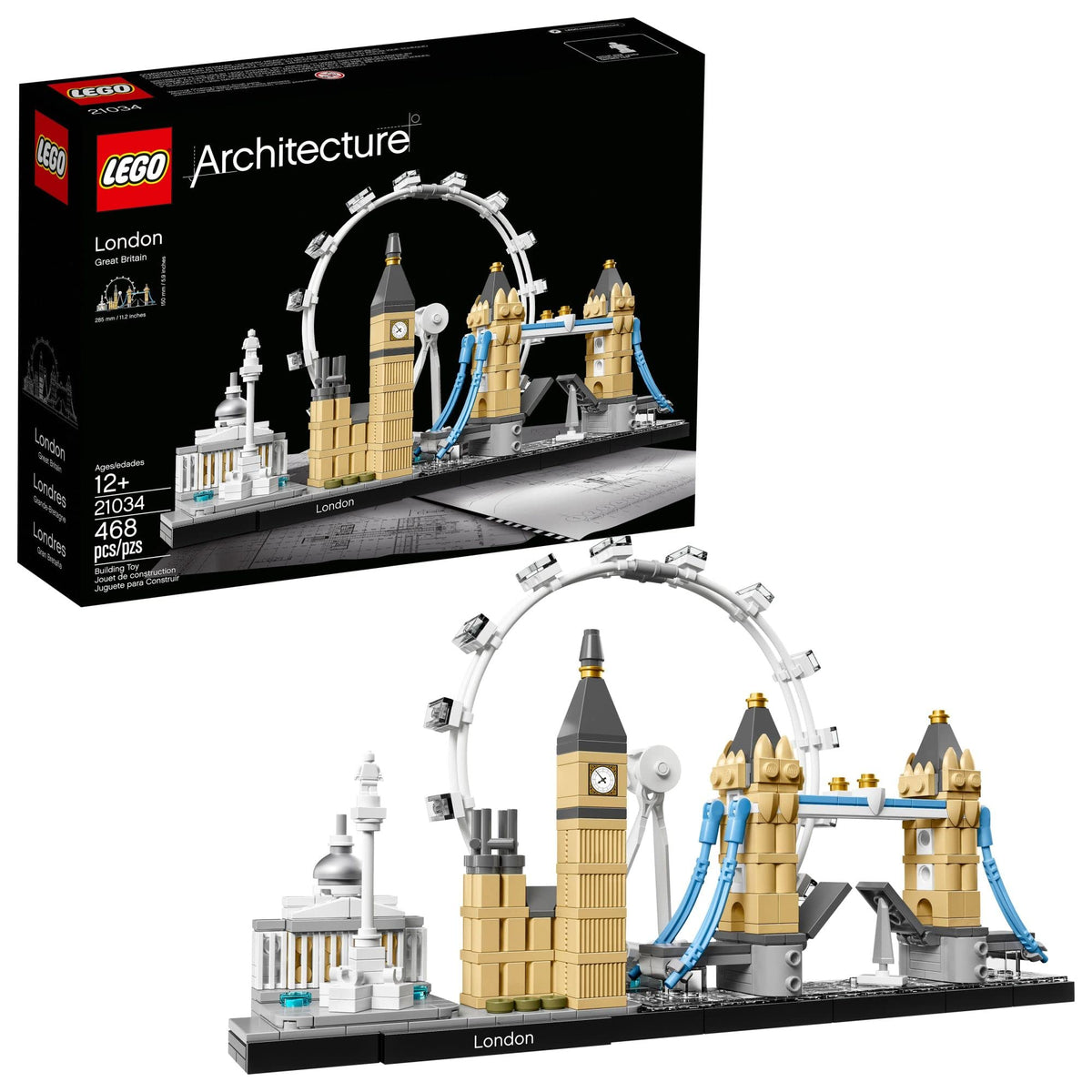 LEGO Architecture London Skyline 21034 Collectible Model Building Kit with London Eye, Big Ben, and Tower Bridge, Office Home Décor, Skyline Collection 🍁 All In One Marketplace Canada