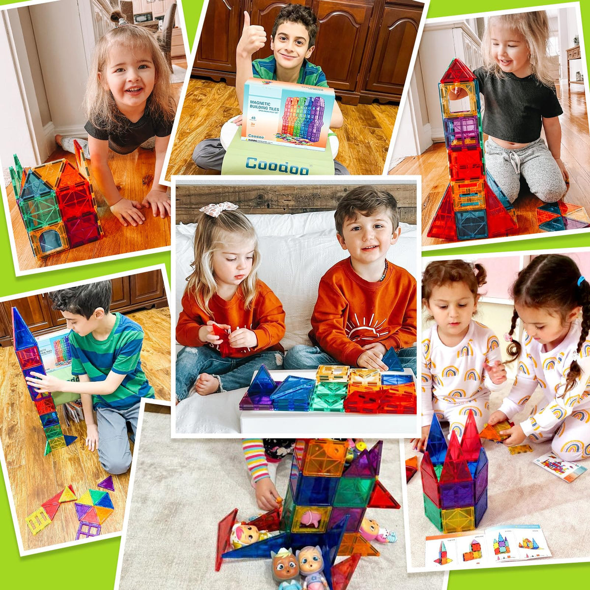 Magnetic Tiles Kids Toys STEM Magnet Toy for Toddler Magnetic Blocks Building Preschool Learning Sensory Montessori Toys for 3+ Year Old Boys and Girls, Safe Creativity Toddler Kids Toy 40PCS 🍁 All In One Marketplace Canada