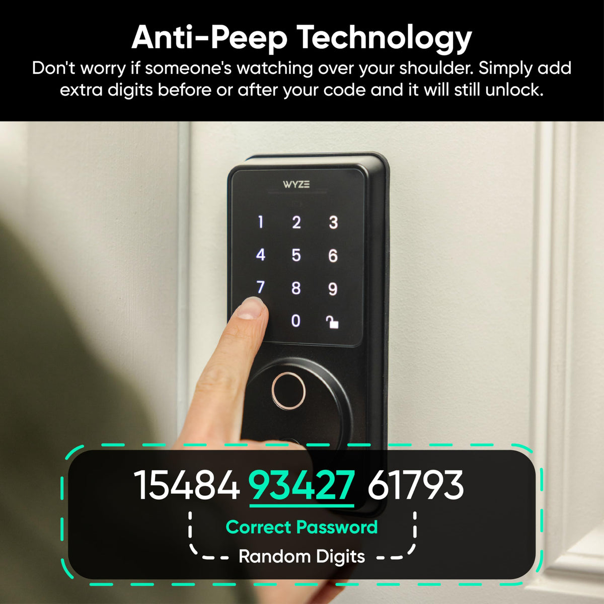 Wyze Auto-Lock Bolt v2, Fingerprint Keyless Entry Smart Lock, AI Learning Scanner with Wi-Fi Front Door Lock Deadbolt, Auto-Lock, 8 Months Battery, BHMA2, IP53, Anti-Peep Keypad, Backup Keys 🍁 All In One Marketplace Canada