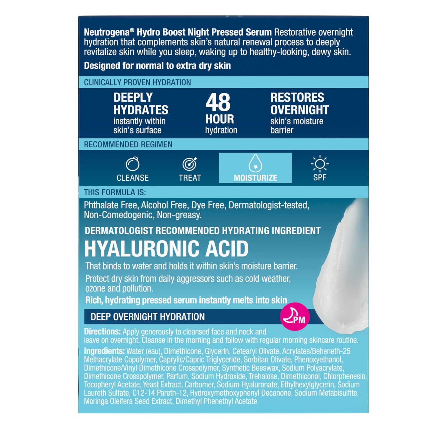 Neutrogena Moisturizer Neutrogena Hydro Boost Night Pressed Face Serum With Purified Hyaluronic Acid and Antioxidants for moisturized Skin, 48g, 48 Milliliters 🍁 All In One Marketplace Canada