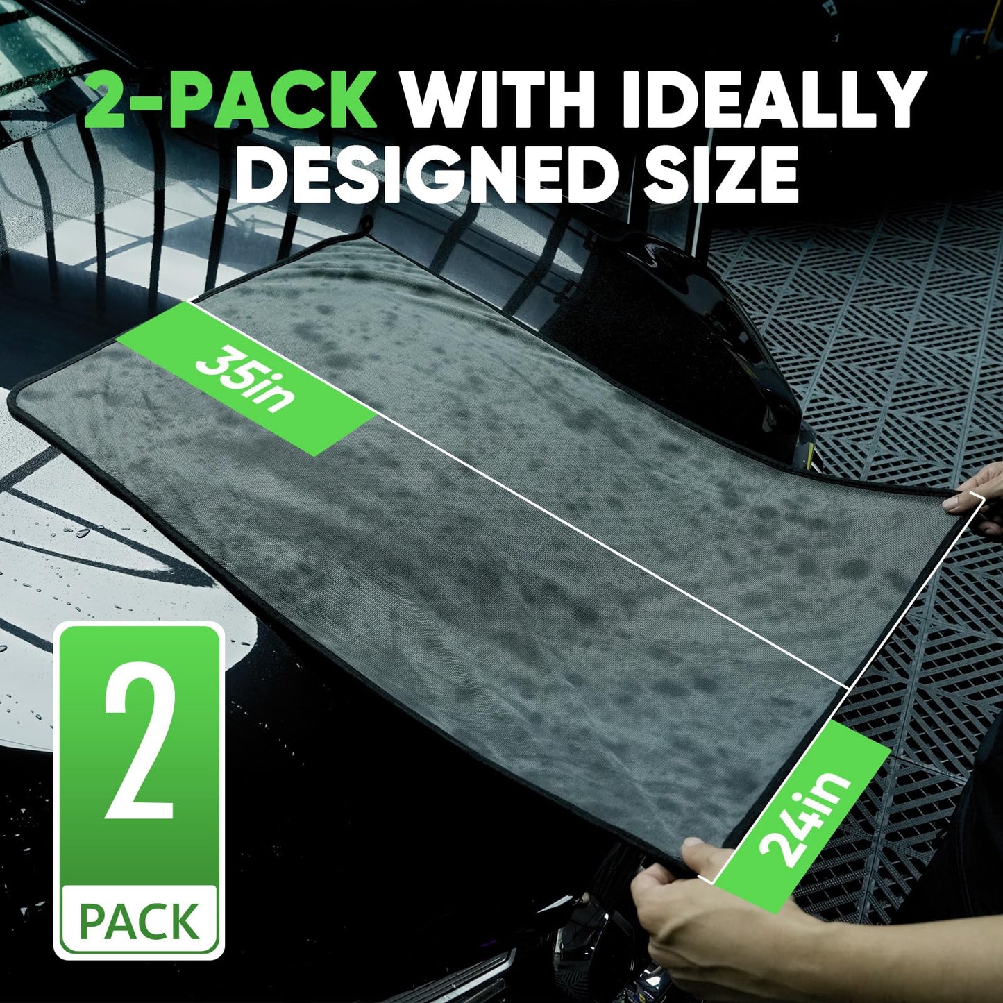 KKV 2-Pack Microfiber Towels (35"x 24") Extra Large Ultra Absorbent Drying Towel for Cars and Trucks, Without Streaks, Scratches, or Water Spots 🍁 All In One Marketplace Canada