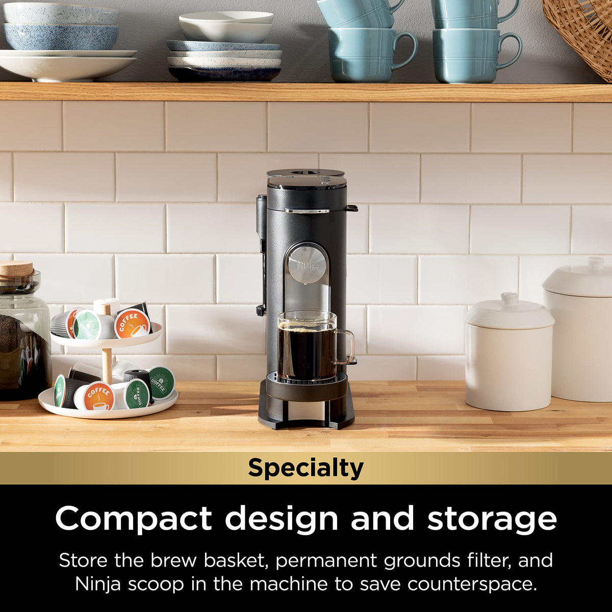 Ninja | Coffee Maker | Single Serve |Brew with Coffee Pods & Grounds| Compatible with K-Cup Coffee Pods | 4 Brew Styles, up to 24oz Cup Sizes & 56oz Removable Reservoir | Black | PB051C 🍁 All In One Marketplace Canada