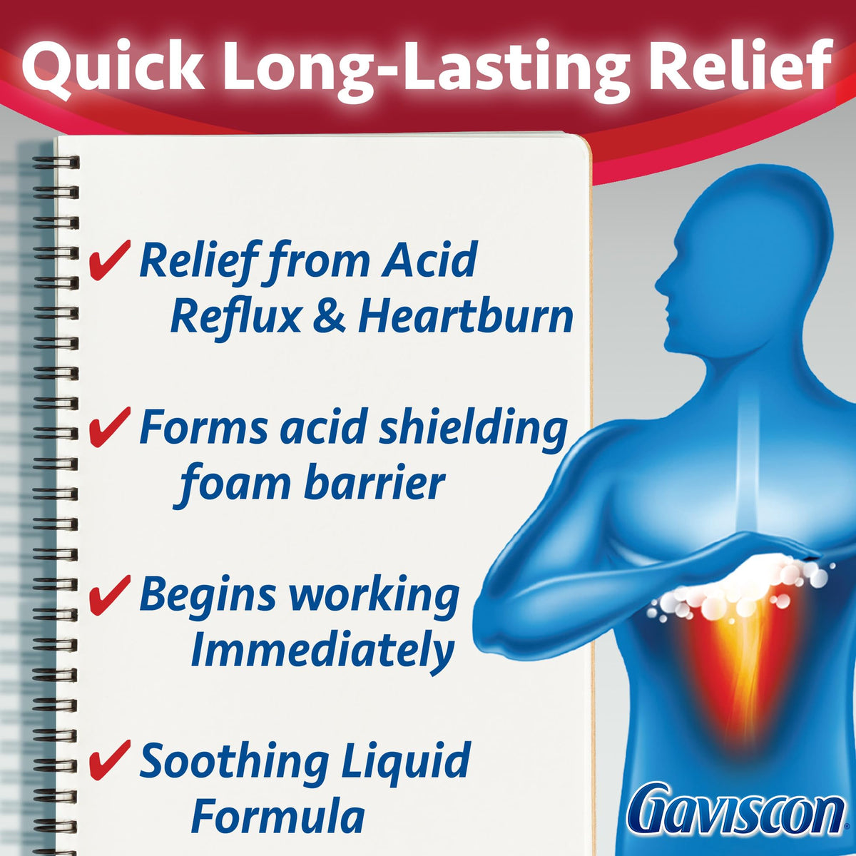 Gaviscon Liquid Extra Strength Antacid - 600 ml - Antacid Liquid for Day and Night Heartburn Relief, Acid Reflux and GERD Relief, Icy Mint- Free of Aluminum, Lactose and Gluten 🍁 All In One Marketplace Canada