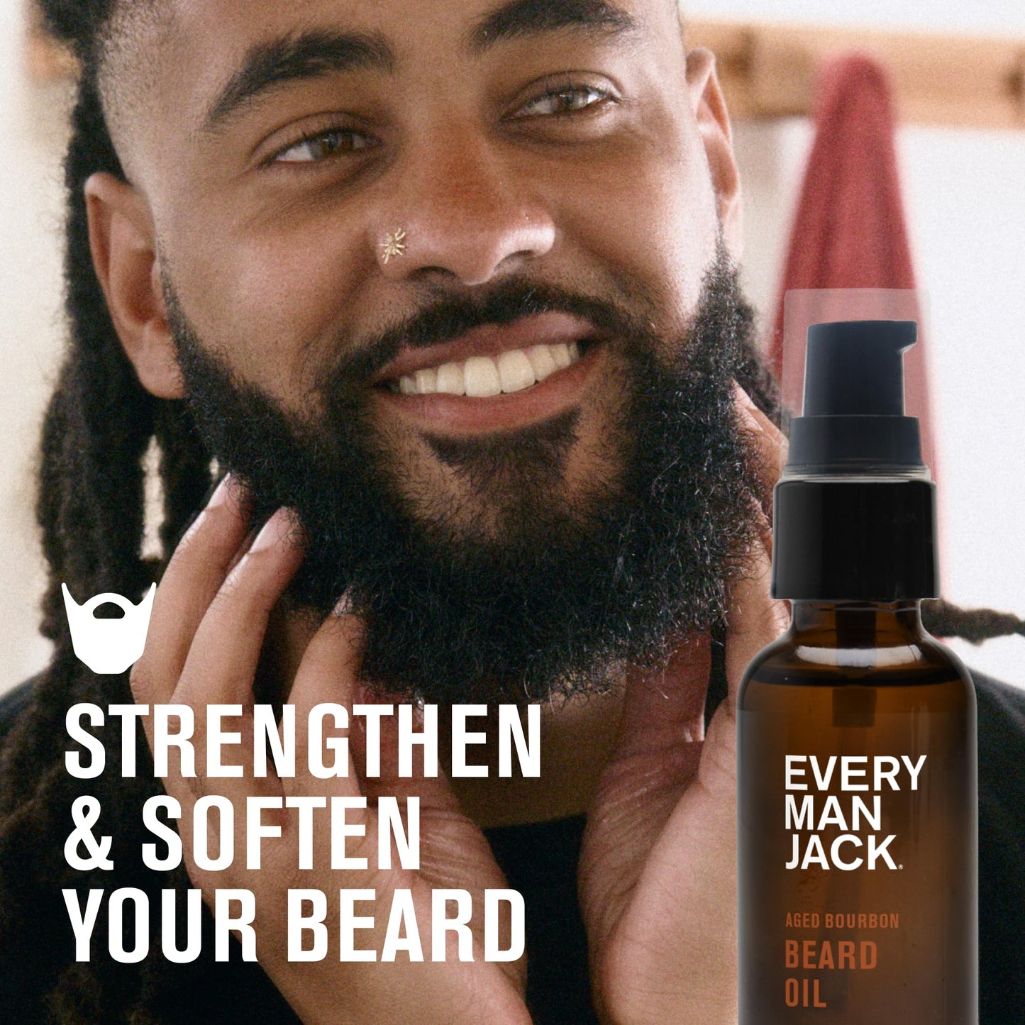 Every Man Jack Mens Beard Oil - Subtle Aged Bourbon Fragrance - Deeply Moisturizes and Softens Your Beard and Adds a Natural Shine - Naturally Derived with Shea Butter- 30 mL 🍁 All In One Marketplace Canada