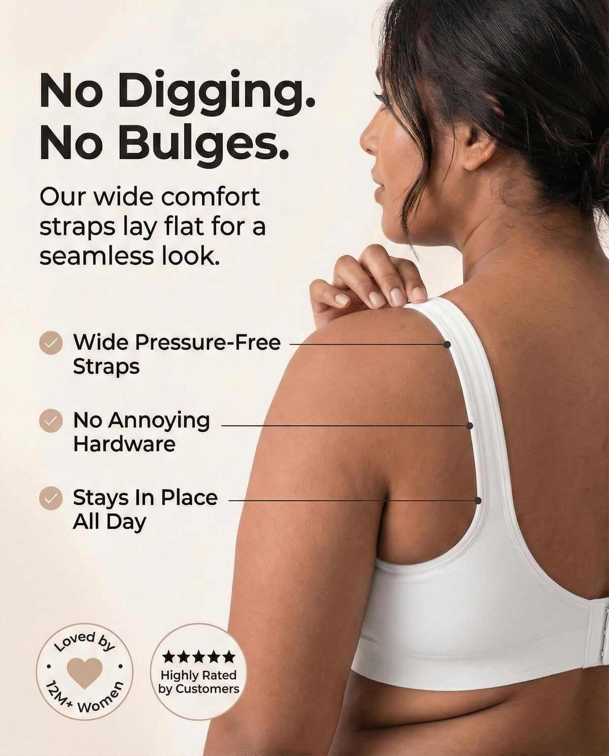SHAPERMINT Wireless Bras for Women - Full Support Seamless Bralette, Compression Sports Bra, Plus Size Minimizer Bras, Padded Wirefree Bra for Women White 🍁 All In One Marketplace Canada