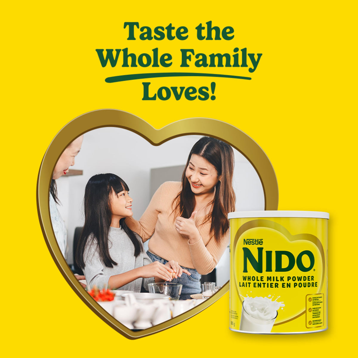 NIDO Whole Milk Powder, Rich & Creamy Powdered Milk, High in Calcium & Vitamin D, Source of Protein, No Artificial Colours or Flavours, No Added Sweeteners, 800 g 🍁 All In One Marketplace Canada