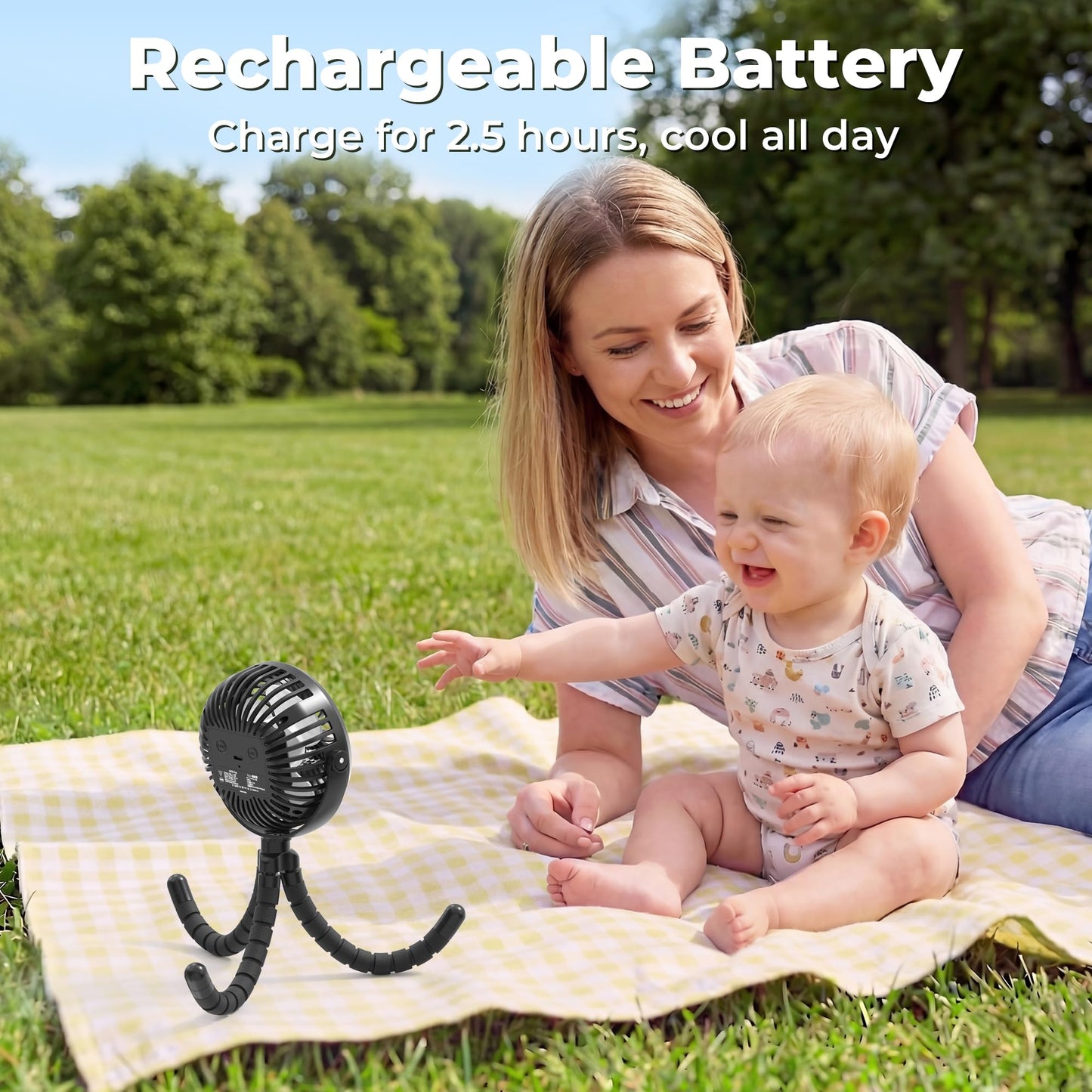 AMACOOL Battery Operated Stroller Fan Flexible Tripod Clip On Fan with 3 Speeds and Rotatable Handheld Personal Fans for Car Seat Crib Bike Treadmill 🍁 All In One Marketplace Canada