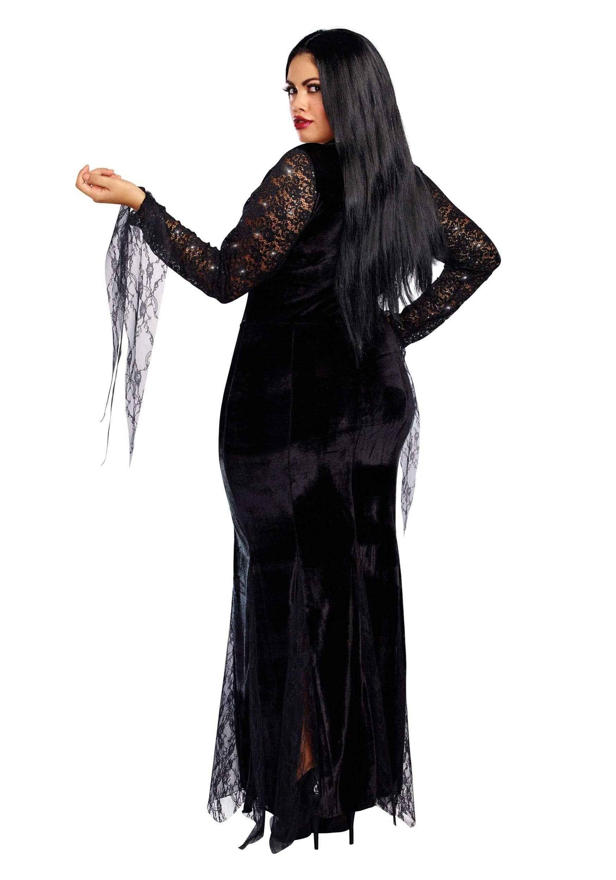 Dreamgirl Womens Plus Size Morticia Costume, Adult Frightfully Beautiful Halloween Costume 2X