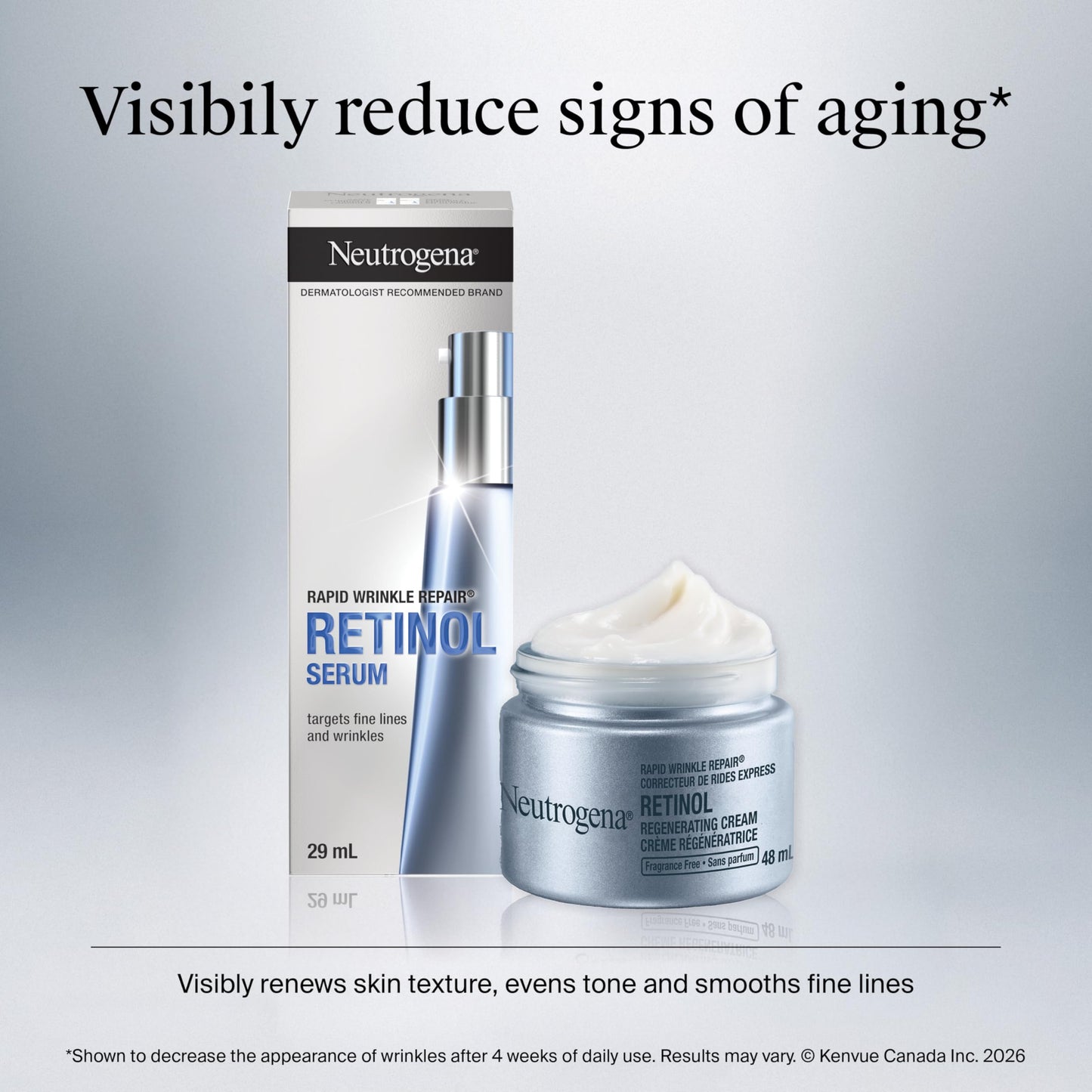 Neutrogena Retinol Face Moisturizer, Rapid Wrinkle Repair, Daily Anti-Aging Neck & Face Cream with Hyaluronic Acid, Retinol Cream, Fragrance Free, Fades Fine Lines, Wrinkles and Dark Spots, 48 mL 🍁 All In One Marketplace Canada