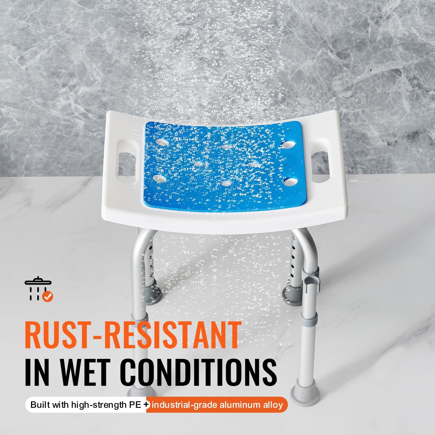VEVOR Shower Chair, Adjustable Height Shower Stool, Shower Seat for Inside Shower or Tub, Non-Slip Bench Bathtub Stool Seat for Elderly Disabled Handicap, 350 LBS Capacity 🍁 All In One Marketplace Canada