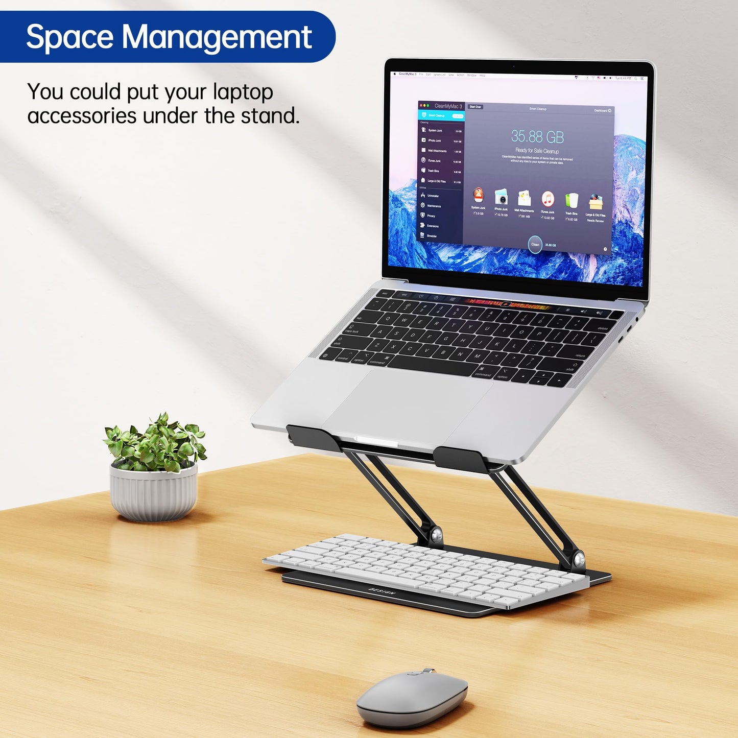 Besign LS10 Laptop Stand for Desk, Ergonomic Adjustable Notebook Tablet Stand, Riser Holder Computer Stand Compatible with Air, Pro, Dell, HP, Lenovo More 10-14" Laptops, Lapdesks (Black) 🍁 All In One Marketplace Canada