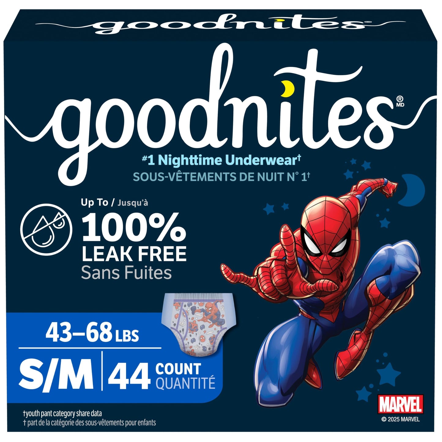 Boys Bedwetting Disposable Night Time Underwear, Overnight Training Pants, Goodnites, S/M, 44 Ct 🍁 All In One Marketplace Canada