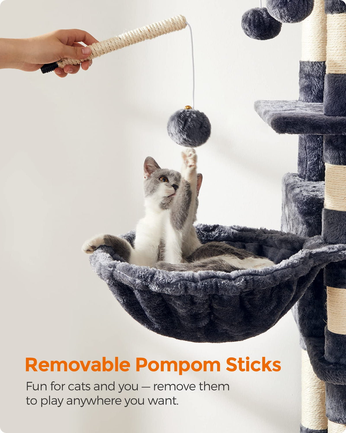 FEANDREA Cat Tree, Large Cat Tower, 64.6 Inches Cat Activity Center 🍁 All In One Marketplace Canada