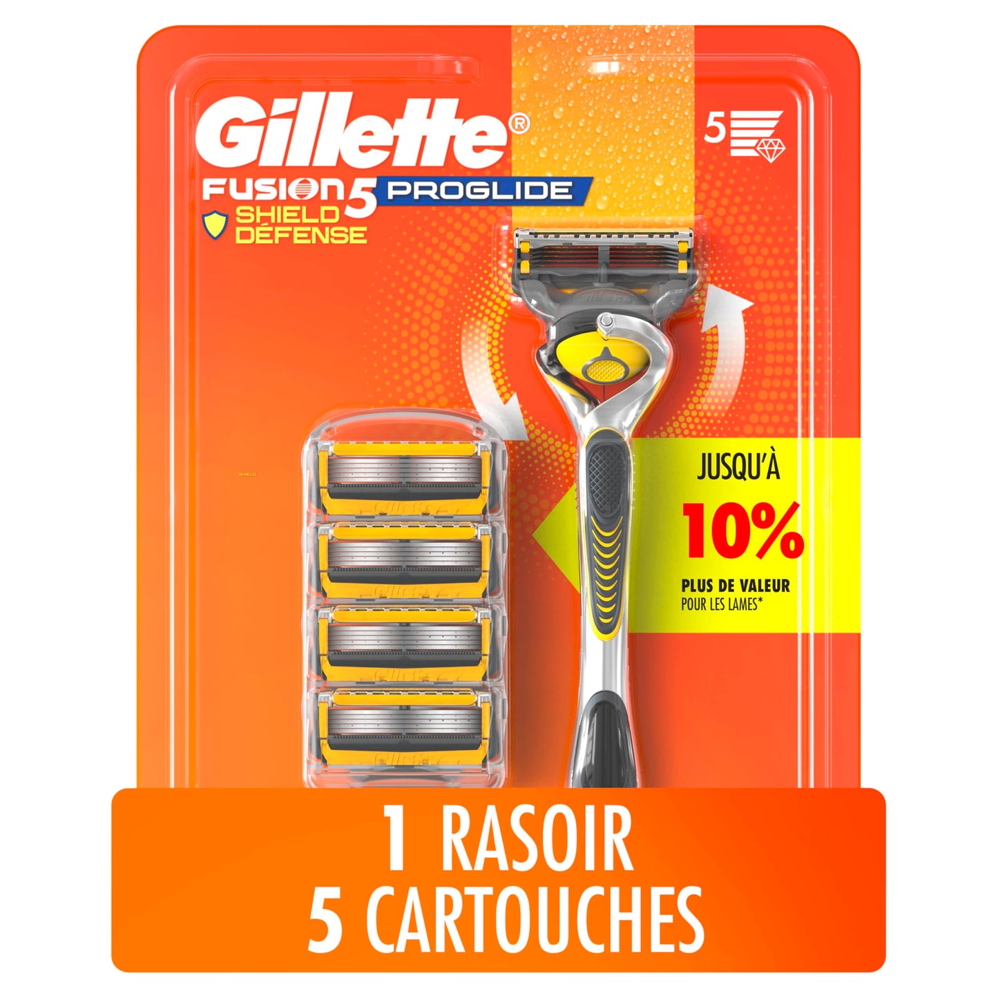 Gillette ProShield Mens Razor, 1 Handle + 5 Blade Refills, 1 Count (Pack of 1) 🍁 All In One Marketplace Canada