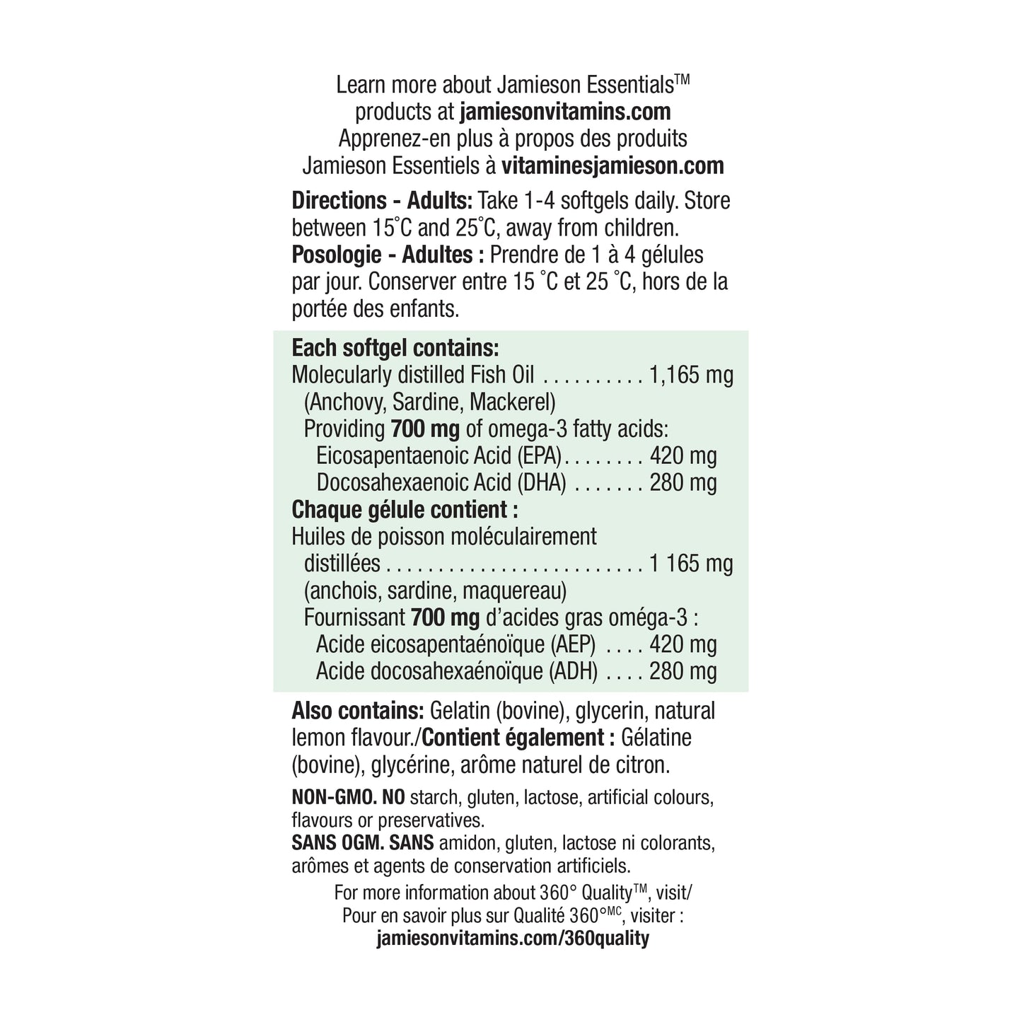 Jamieson Extra Strength Omega-3 700 mg, No Fishy Aftertaste, Supports Heart, Brain, and Eye Health, Arthritis Support. With EPA and DHA, Non-GMO, Gluten-Free, 100 Softgels, Proudly Canadian 🍁 All In One Marketplace Canada
