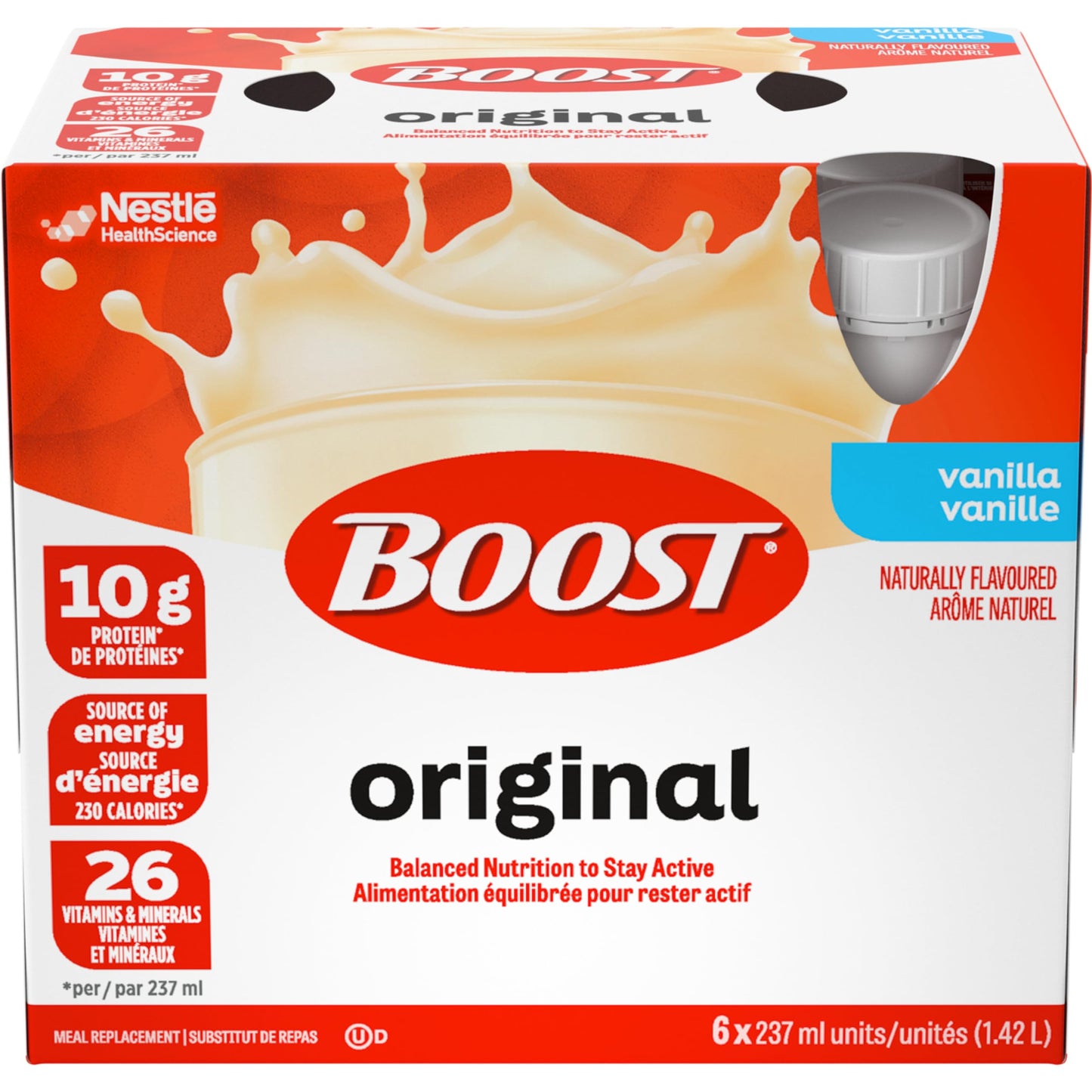 BOOST Original Meal Replacement Drink, Vanilla, 6x237ml, Case Pack of 4, Packaging May Vary 🍁 All In One Marketplace Canada