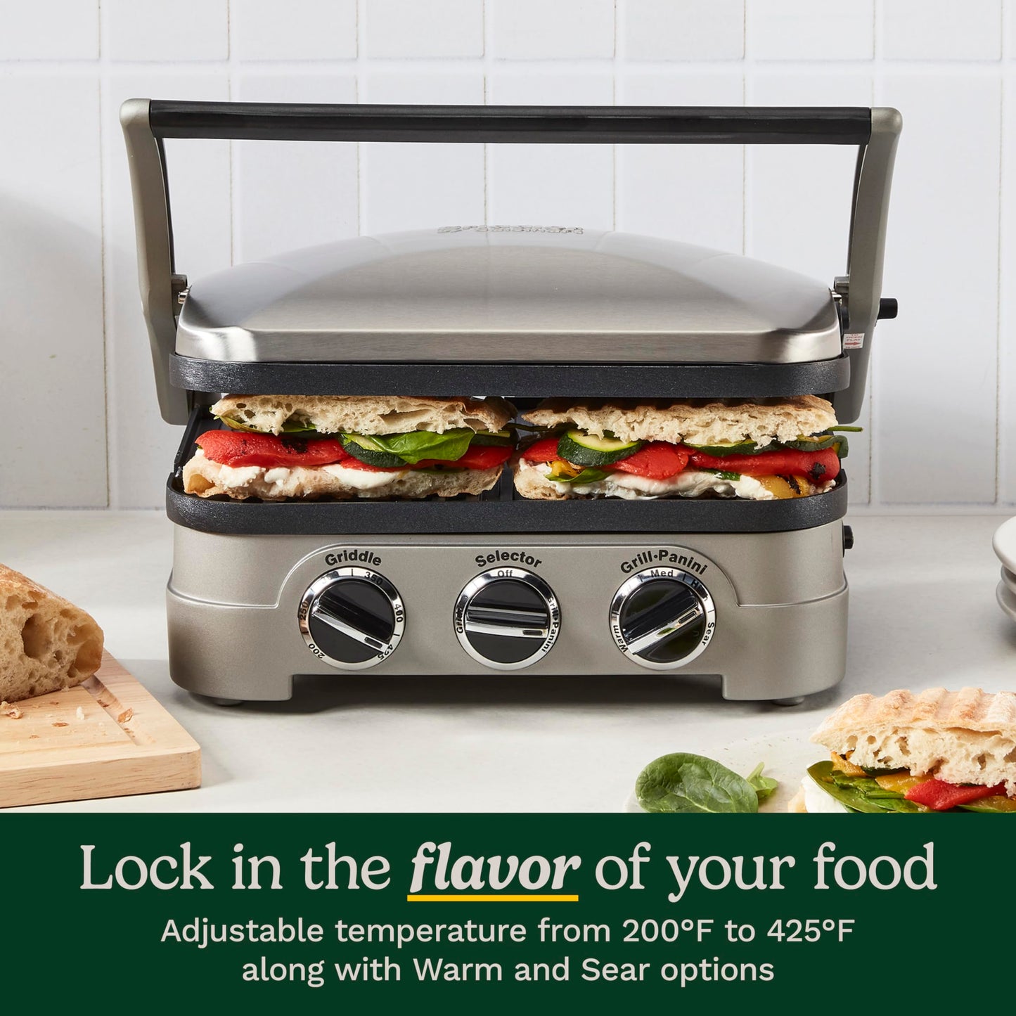 Cuisinart 5-in-1 Griddler with Reversible Nonstick Grill and Griddle Plates, Silver (CGR-4NEC) 🍁 All In One Marketplace Canada