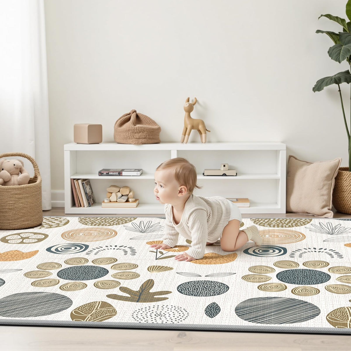 mloong Baby Play Mat, 71x59x0.4 Large Thick Playmat, Folding Portable Waterproof Reversible Double-Sided Crawling Mat, Baby Floor Mat for Infants and Toddlers, Easy to Clean (71x59x0.4in-Star) 🍁 All In One Marketplace Canada