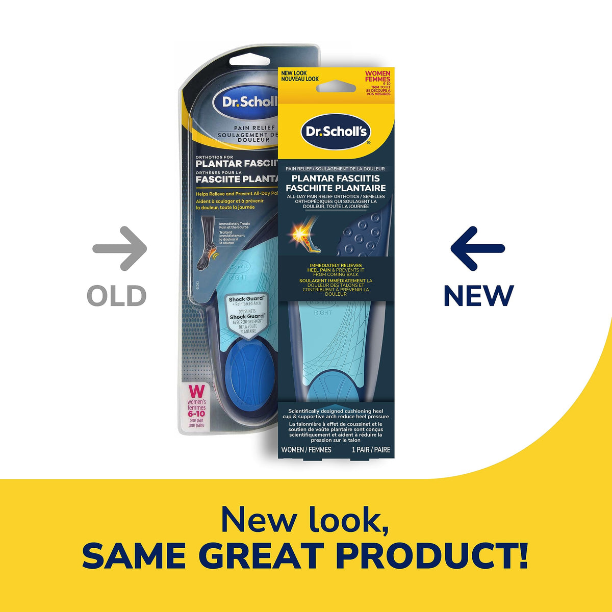 Dr. Scholl’s® Plantar Fasciitis Pain Relief Orthotics Scientifically Designed to Relieve Pain of Plantar Fasciitis, Cut to Fit Inserts: Women's Size 6-10, 1 Pair 🍁 All In One Marketplace Canada