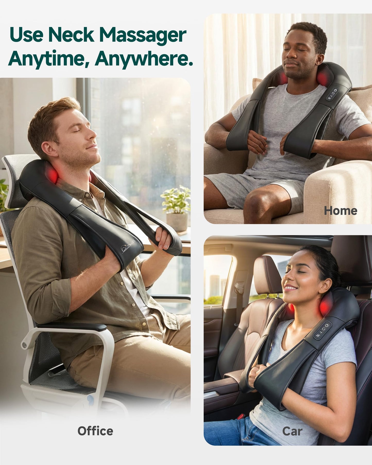 Snailax Shiatsu Neck Massager with Heat, 8 Kneading Nodes for Shoulders 🍁 All In One Marketplace Canada