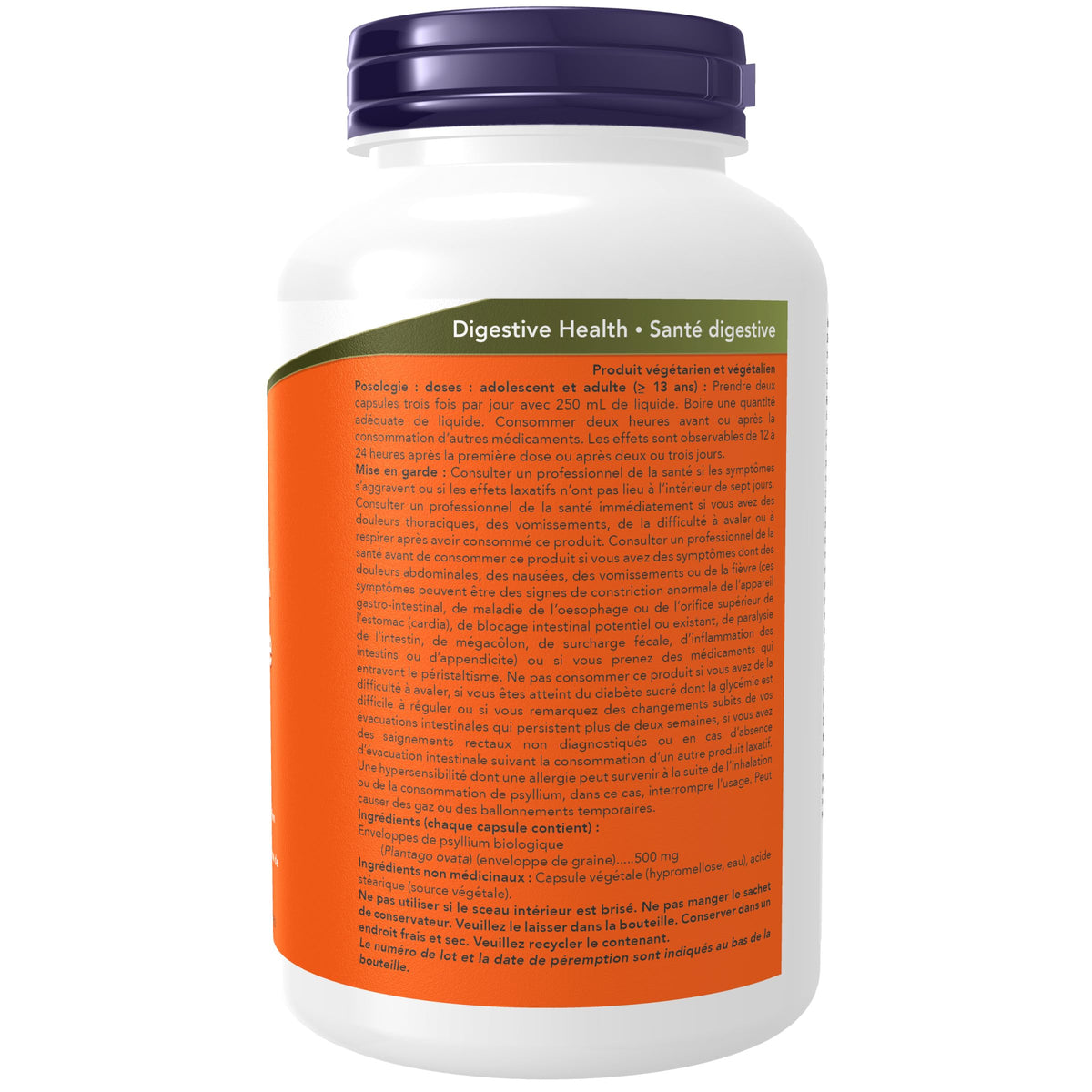 NOW Supplements, Psyllium Husk Caps 500 mg, Natural Soluble Fibre, Intestinal Health*, 500 Veg Capsules 🍁 All In One Marketplace Canada