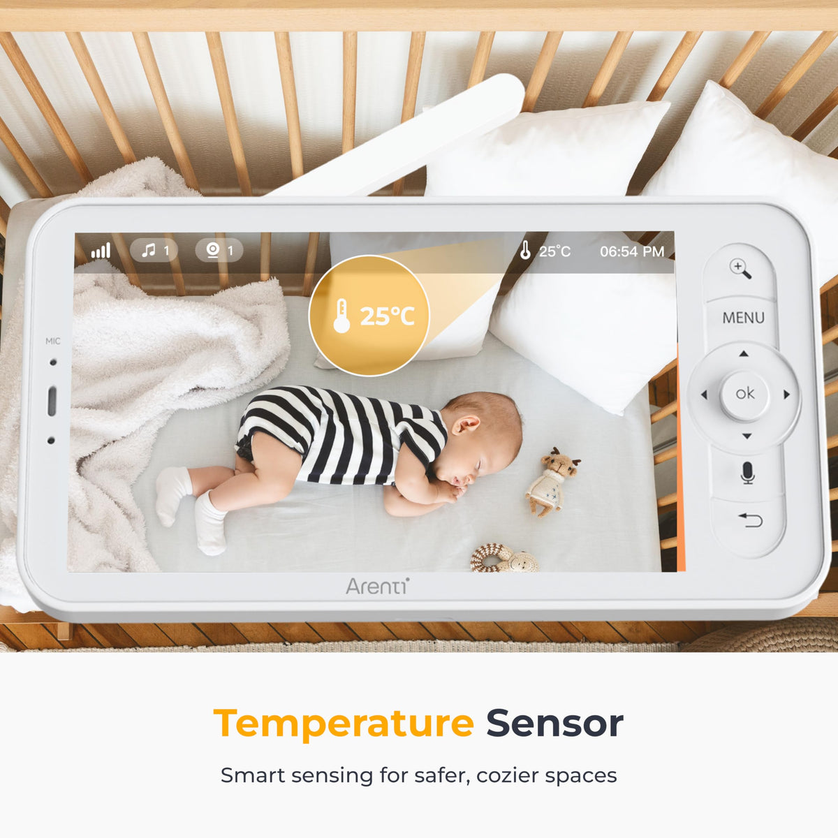Arenti Baby Monitor 2 Cameras, Smart WiFi 6 Baby Cameras with 5-Inch Upgraded Wireless Display, 360° View, Auto-Night Vision, Temperature Sensor, Sound & Motion Detection, 2 Way Audio, VOX Mode (B2) 🍁 All In One Marketplace Canada