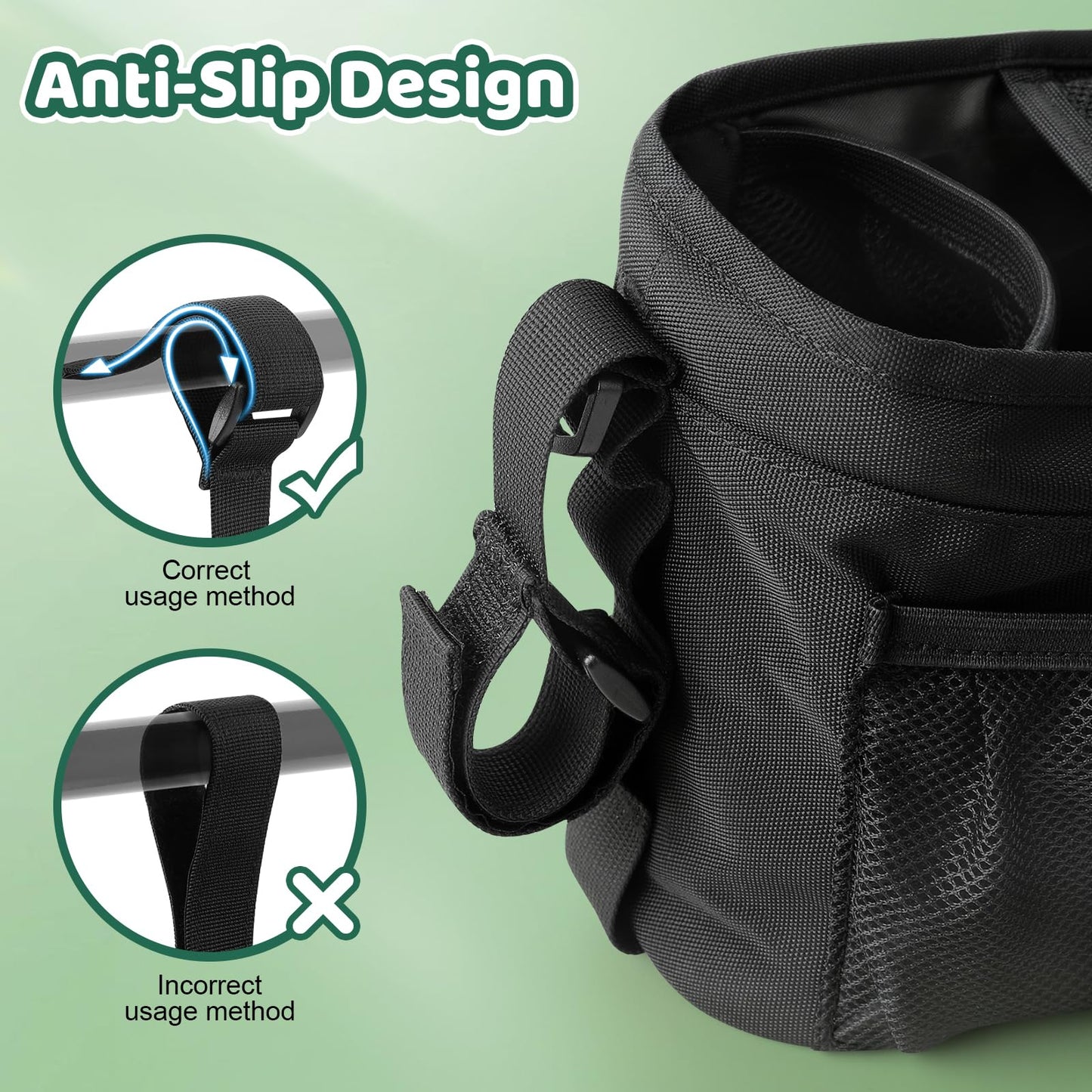 Stroller Caddy with Cup Holder: Universal Stroller Organizer with Detachable Phone Bag, Non-Slip Straps, Stroller Accessories Fits Uppababy,Bugaboo, Graco, Cybex, Nuna, Baby Jogger, Gifts for New Mom 🍁 All In One Marketplace Canada