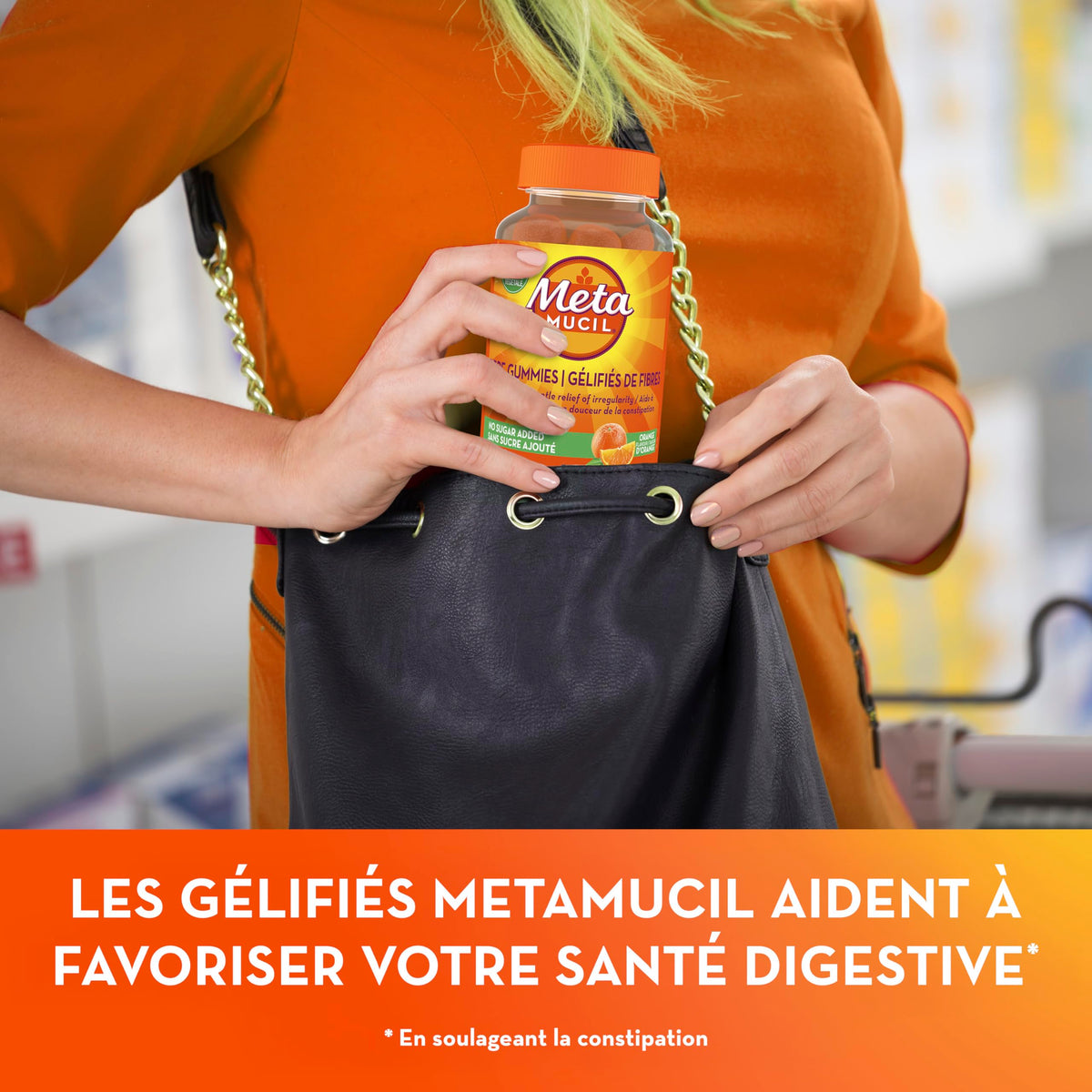Metamucil Fibre Gummies, No Sugar Added, Orange Flavour, Prebiotic, Plant-Based, 105 Count 🍁 All In One Marketplace Canada