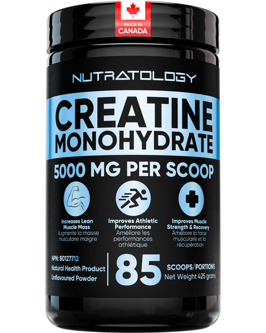 Pure Micronized Creatine Dissolves Easily | Creatine Monohydrate Powder 425g - For Increased Muscle Growth & Performance - Supports Athletic Performance - Creatine Powder for Workouts - 85 Servings 🍁 All In One Marketplace Canada