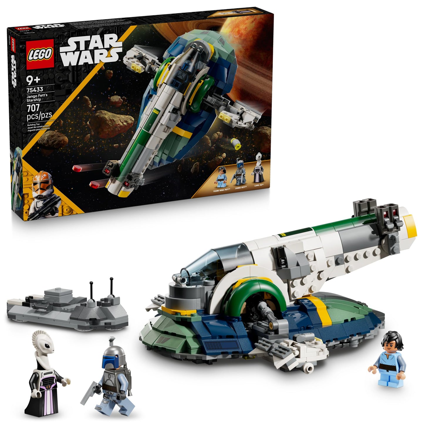 LEGO Star Wars: Attack of The Clones Jango Fett's Starship Building Toy - Pretend Play Set for Boys & Girls, Ages 9+ - Collectible Model Kit & Kids Room Decor - Gift for Birthdays - 75433 🍁 All In One Marketplace Canada
