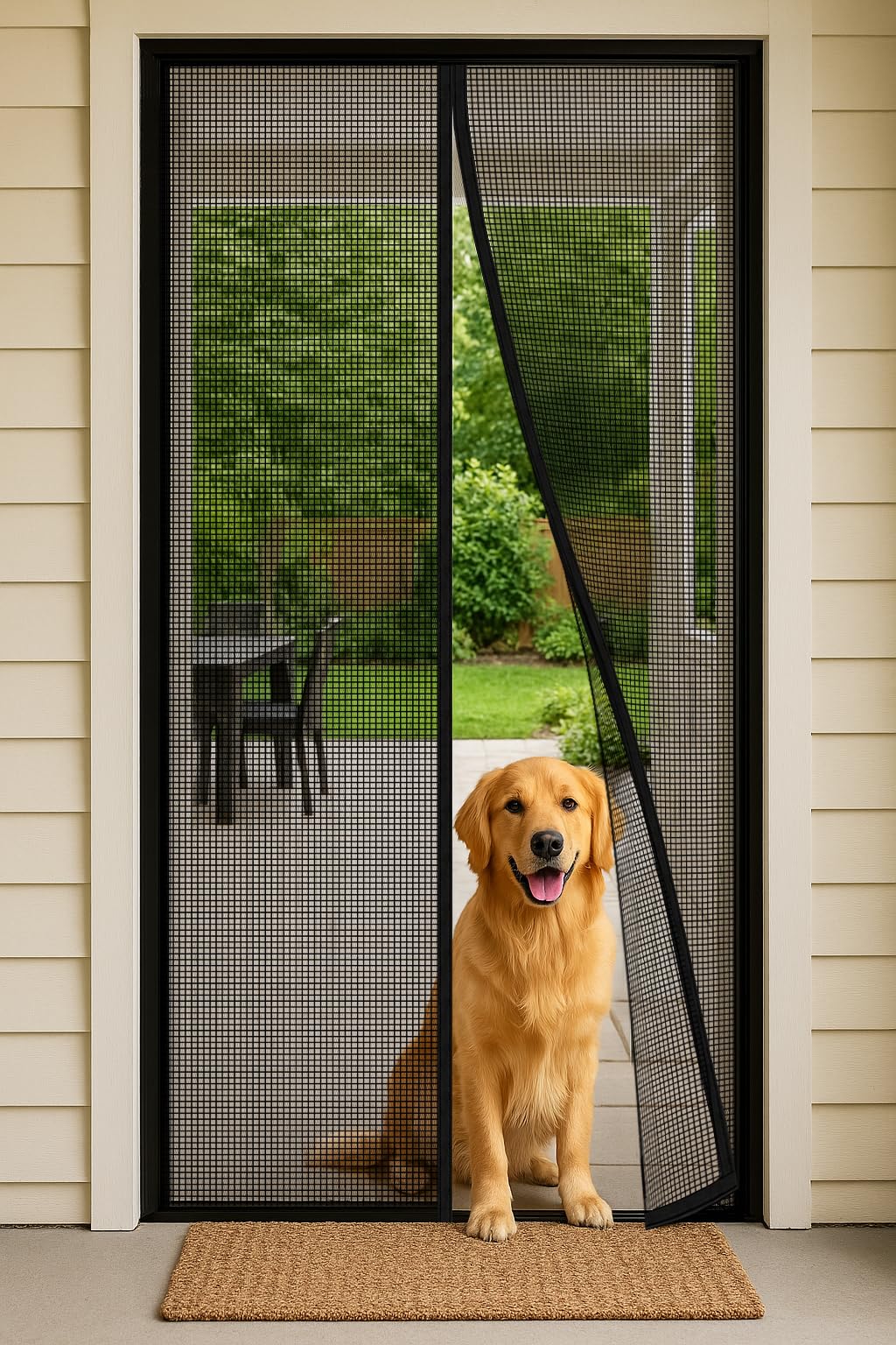 Magnetic Screen Door 34"W x 82"H, Fits Door Size to 32"W x 80"H, Heavy Duty Fiberglass Moustiquaire Magnétique, Screen Mesh with Automatic Block Closure, Walk Through Easily for Kids Pets 🍁 All In One Marketplace Canada