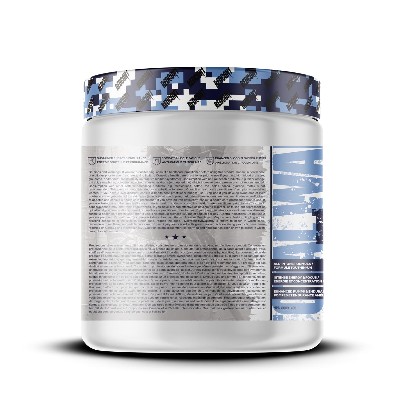 REDCON1 Total War Pre Workout Powder, Arctic Ice - Beta Alanine + Citrulline Malate Vegan & Keto Friendly Preworkout for Men & Women with 250mg of Caffeine - Fast Acting HMB (30 Servings) 🍁 All In One Marketplace Canada