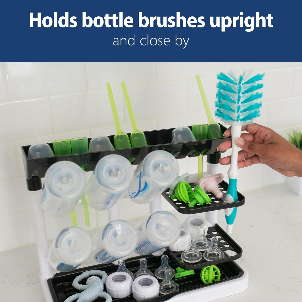 Dr. Brown’s™ Drying Tower, Stand-Up Drying Rack, Countertop Baby Bottle Drying with Organized Storage for Baby Essentials, Space Saving Vertical Rack 🍁 All In One Marketplace Canada