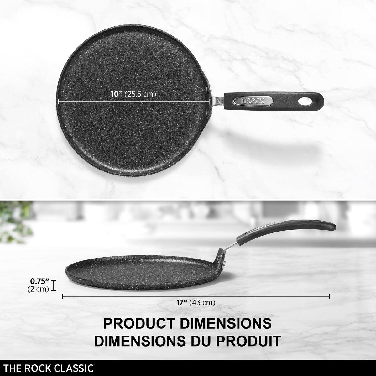Starfrit The Rock 26cm (10") Non-Stick Multi Pan - Tawa - Durable Forged Aluminum - Oven Safe - PFOA Free - Easy to Clean - Black 🍁 All In One Marketplace Canada