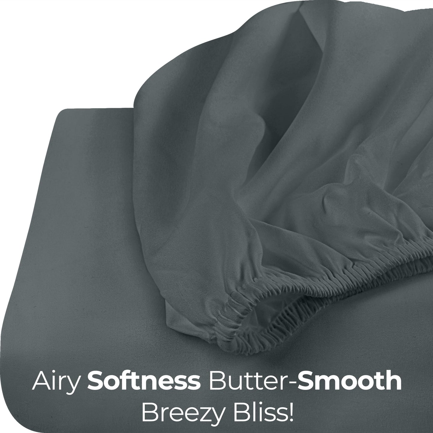 Utopia Bedding Queen Fitted Sheet - Bottom Sheet - Deep Pocket - Soft Microfiber -Shrinkage and Fade Resistant-Easy Care -1 Fitted Sheet Only (Grey) 🍁 All In One Marketplace Canada