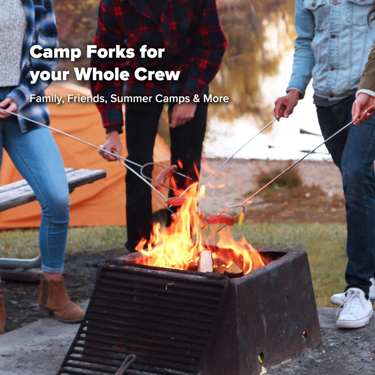 Coghlan's Camp Forks 6-Pack – 40" Solid Steel, Marshmallow Sticks with Wooden Handles | Heavy-Duty Camping Essentials for Fire Pit Roasting, BBQ Grilling & Outdoor Cooking 🍁 All In One Marketplace Canada