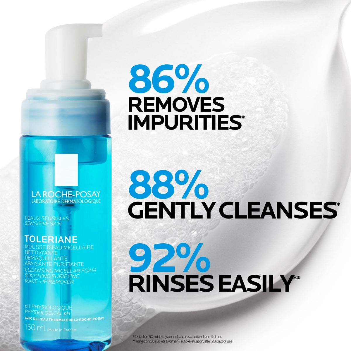 La Roche Posay Gentle Face Wash, Toleriane Micellar Foaming Water, Gently Cleanses and Purifies Skin, Formulated with Glycerin, Alcohol-Free, Recommended by Dermatologists, 150ml 🍁 All In One Marketplace Canada