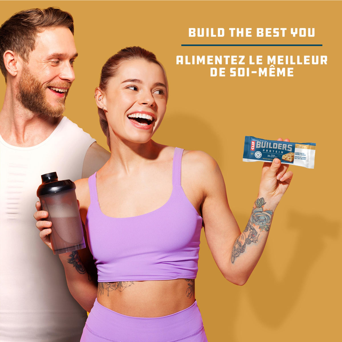 Clif Builders Low Sugar Protein Bars, Almond Salted Caramel Flavour 12 Bars 🍁 All In One Marketplace Canada