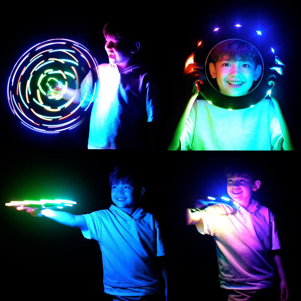 TOSY Flying Ring - 12 Monocolor LEDs, Super Bright, Lost Mode, Auto Light Up, Birthday Gift for Kid/Teen/Boy/Girl, Safe, Waterproof, Pool/Beach/Camping Toy (Green) 🍁 All In One Marketplace Canada