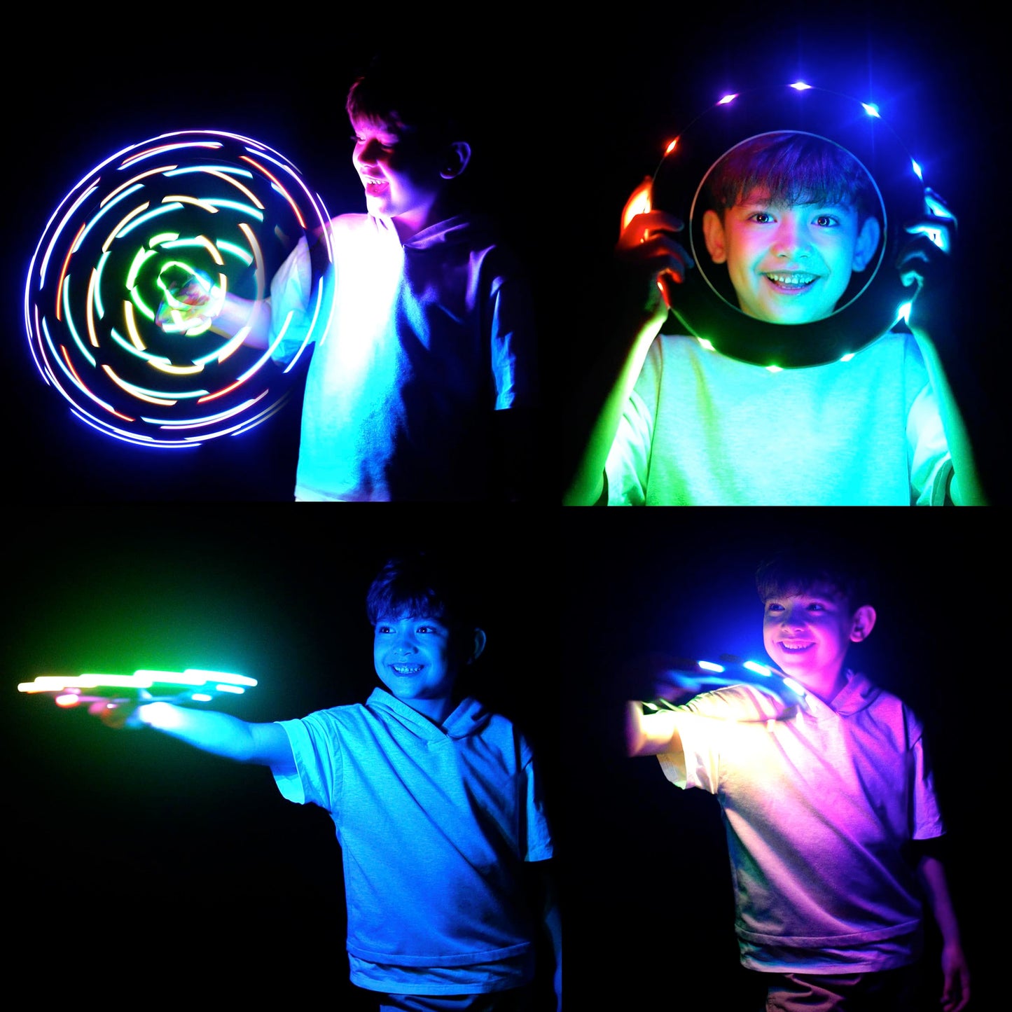 TOSY Flying Ring - 12 Monocolor LEDs, Super Bright, Lost Mode, Auto Light Up, Birthday Gift for Kid/Teen/Boy/Girl, Safe, Waterproof, Pool/Beach/Camping Toy (Blue) 🍁 All In One Marketplace Canada