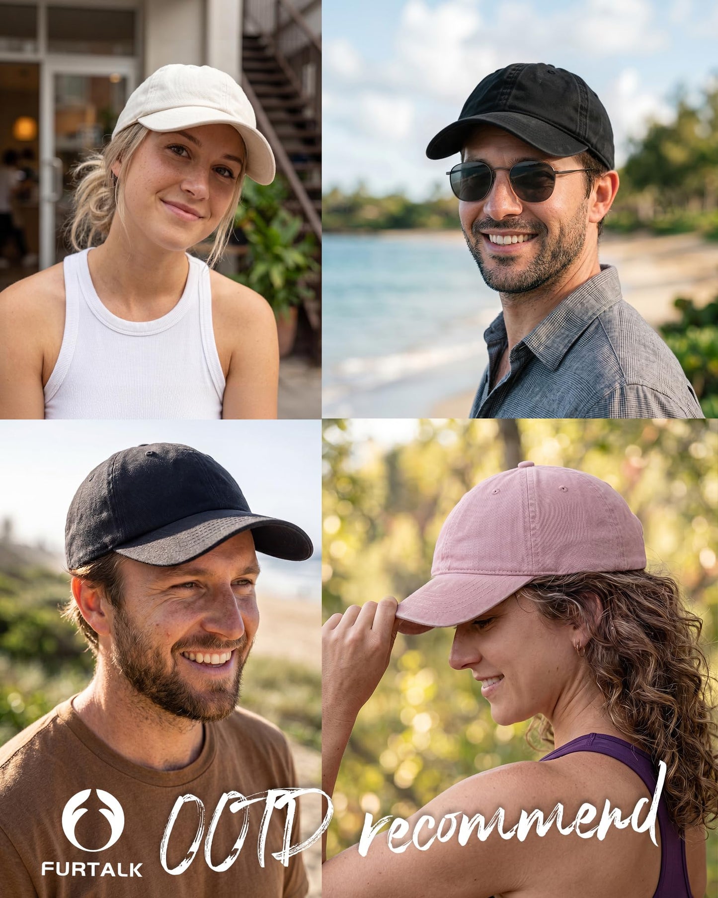 FURTALK Cotton Low Profile Baseball Cap Hat for Men Women Adjustable Dad Hat Four Seasons Classic Black 🍁 All In One Marketplace Canada