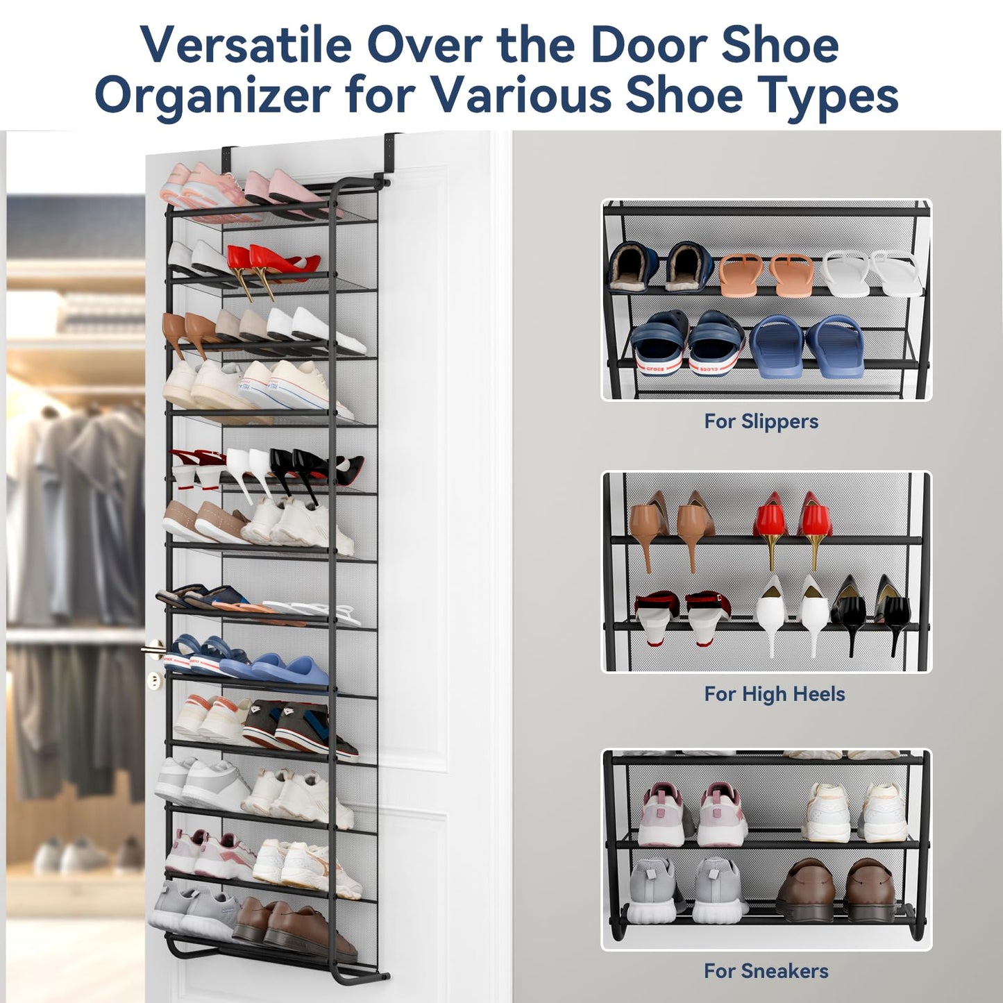Whitmor 36 Pair Over-The-Door Rack-Gunmetal Gray Shoe Organizer 🍁 All In One Marketplace Canada