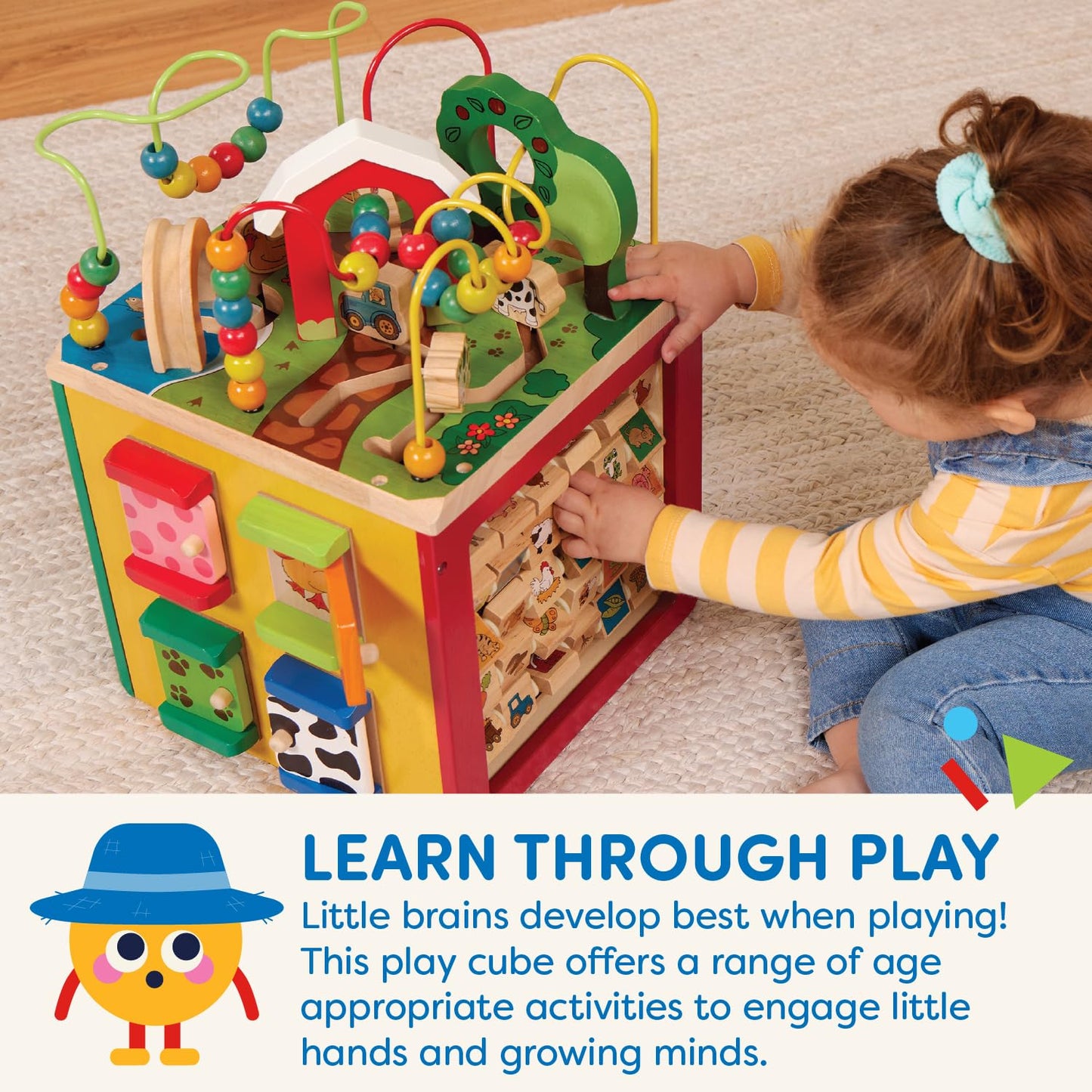 Battat Wooden Activity Cube - 5-Sided Play Center with Bead Maze, Doors 🍁 All In One Marketplace Canada