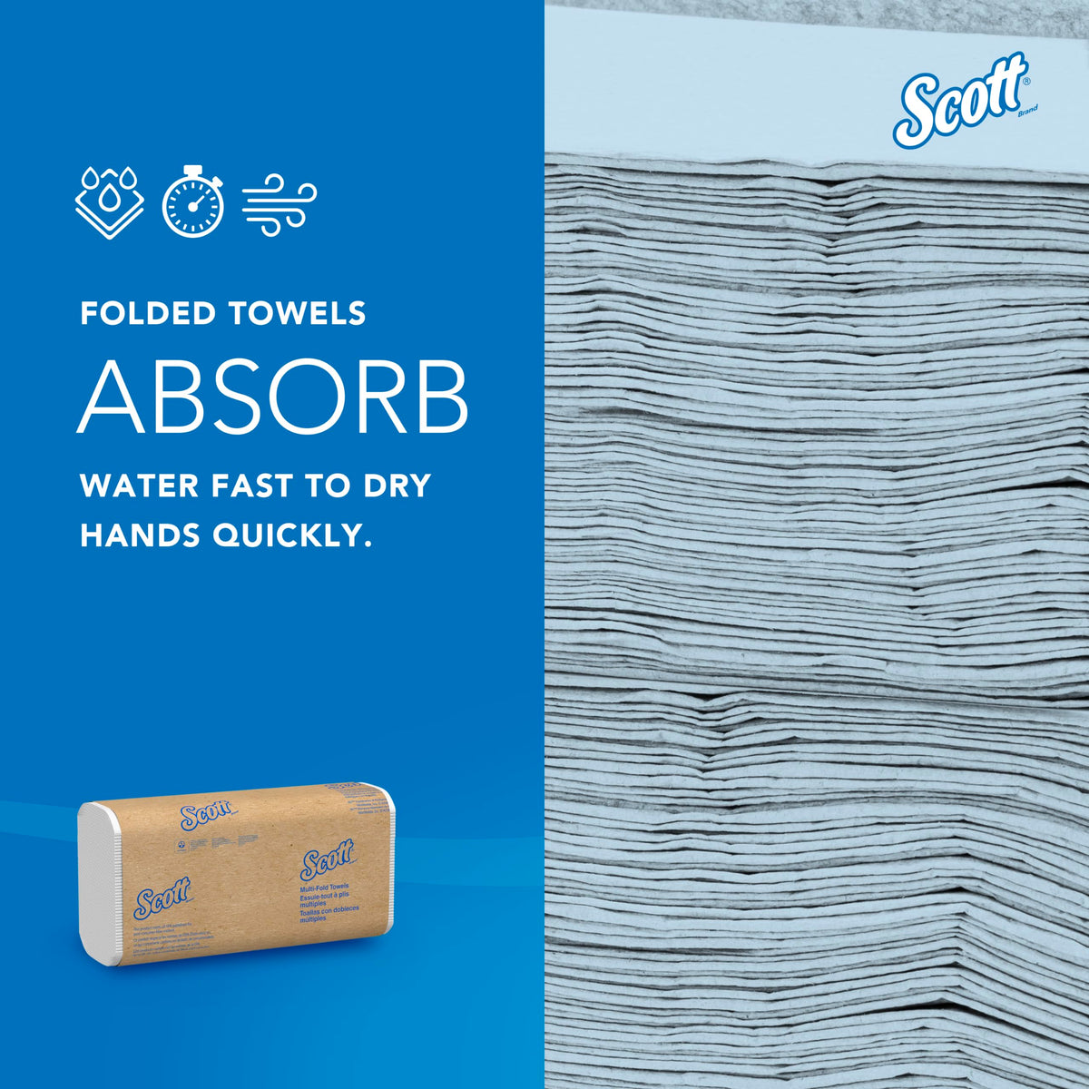 Scott Professional Universal Multifold Paper Towels, Bulk (03650), Absorbency Pockets, 9.2"x9.4", Compressed, Compact (250 Sheets/Pack, 12 Packs/Case, 3,000 Sheet Total) 🍁 All In One Marketplace Canada