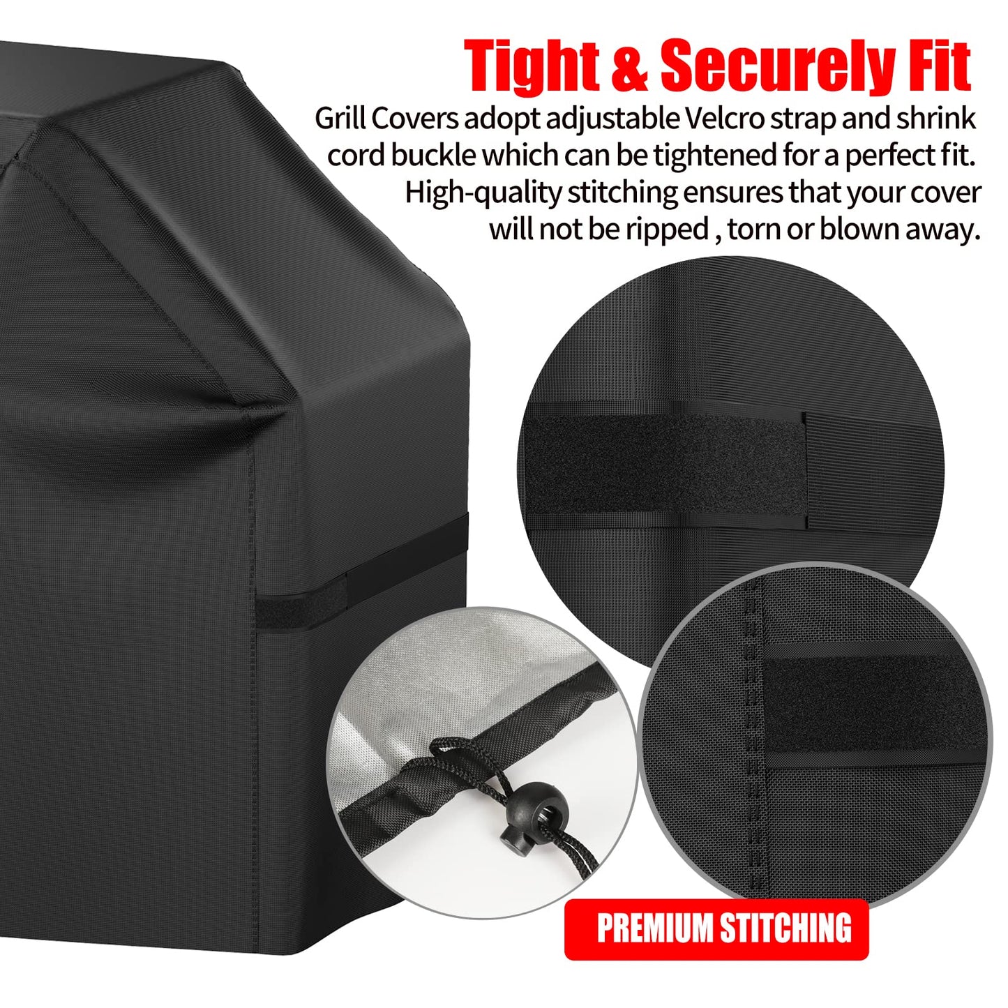 Grill Cover, 52 inch BBQ Gas Grill Cover Waterproof Weather Resistant, UV and Fade Resistant, UV Resistant Material for Weber Char-Broil Nexgrill Grills and More, Black 🍁 All In One Marketplace Canada