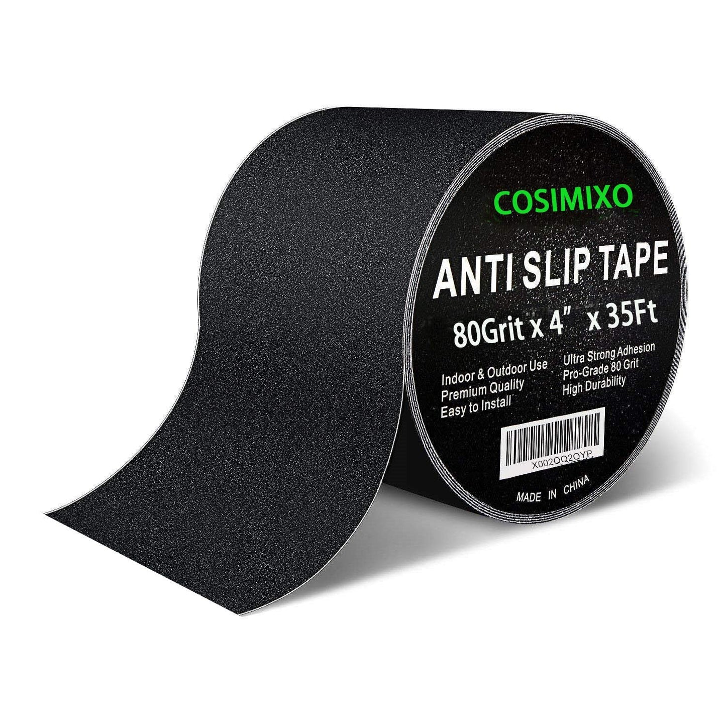 Cosimixo 4" x 35Ft Heavy Duty Anti Slip Tape for Stairs Outdoor, Waterproof Grip Tape Safety Non Skid Roll for Stair Steps Traction Tread Staircases Anti-Slip Strips Black 🍁 All In One Marketplace Canada