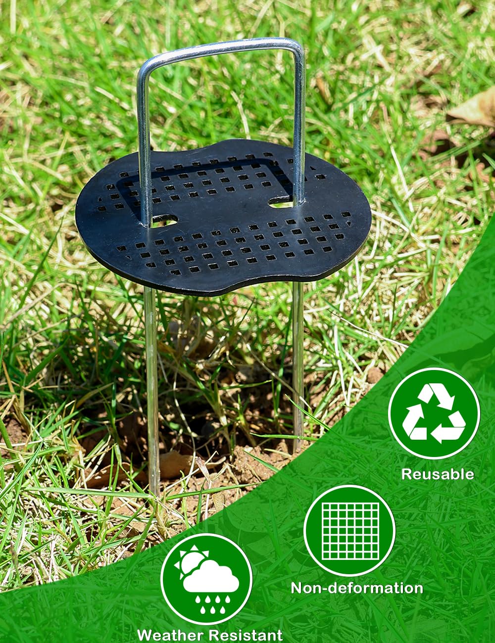 Wohohoho 102Pcs 6 Inches Landscape Staples with Gasket Kit. 50Pcs U-Shaped Garden Stakes and Plastic Fixing Gasket, with Pick Hook and Black Hammer. Pins for Tent Turf Weed Barrier Fabric Hose Fence 🍁 All In One Marketplace Canada