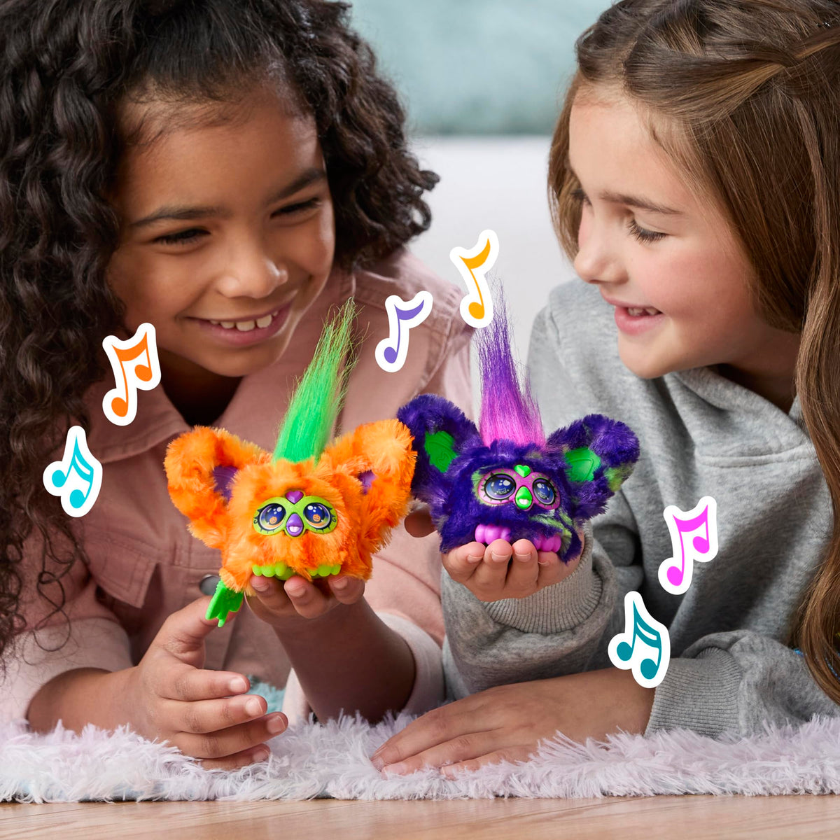 Furby Furblets 2 Pack of Fall Edition Mini Friends Trick-Ee & Boo-Kin, Electronic Halloween Plush Toys for Girls & Boys 6+, Multicolor