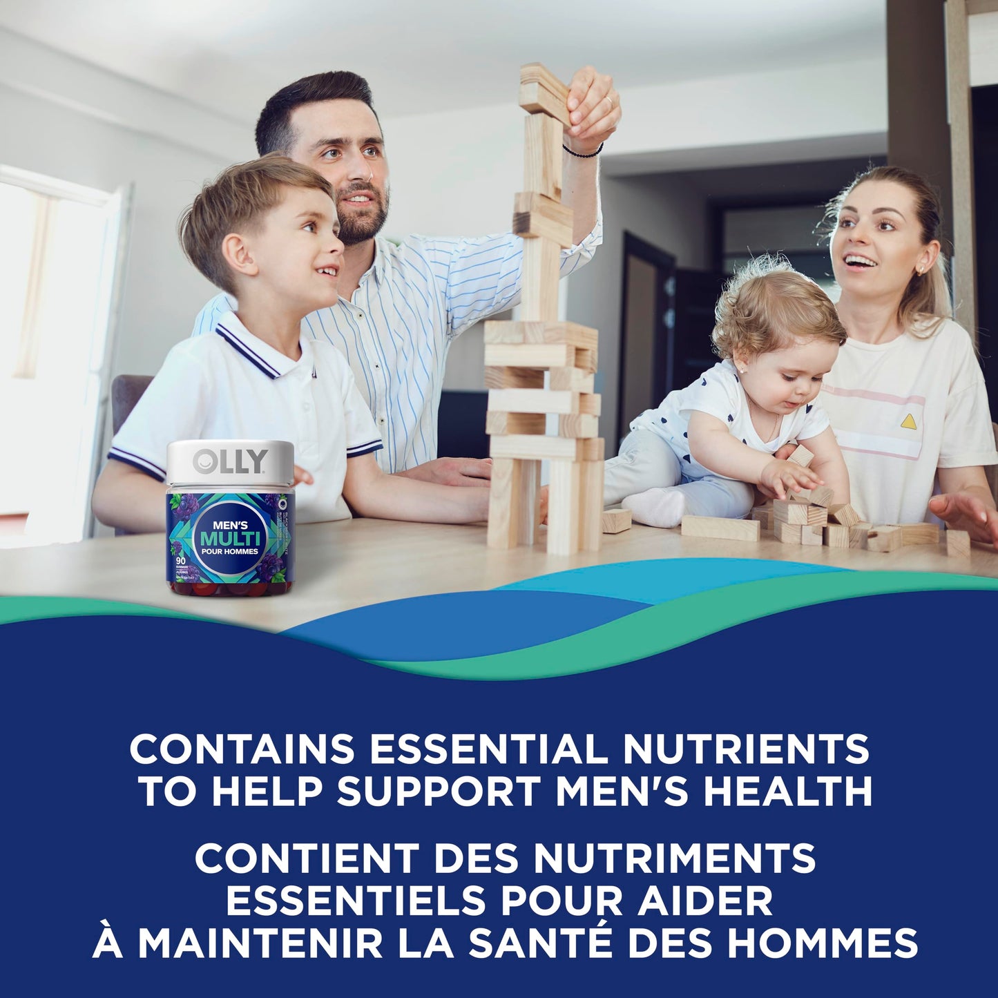 OLLY Men's Multi Gummy Supplement with no artificial flavours and colours Blackberry Blitz multivitamin to help support men's health 45 day supply 90 gummies 🍁 All In One Marketplace Canada